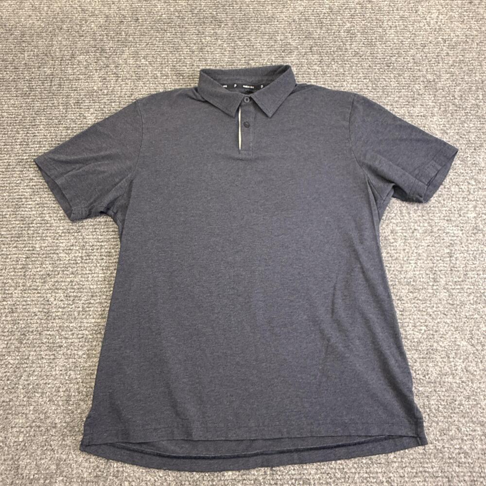 Public Rec Polo Shirt Mens XL Blue Solid Pima Cotton Tencel Stretch Casual